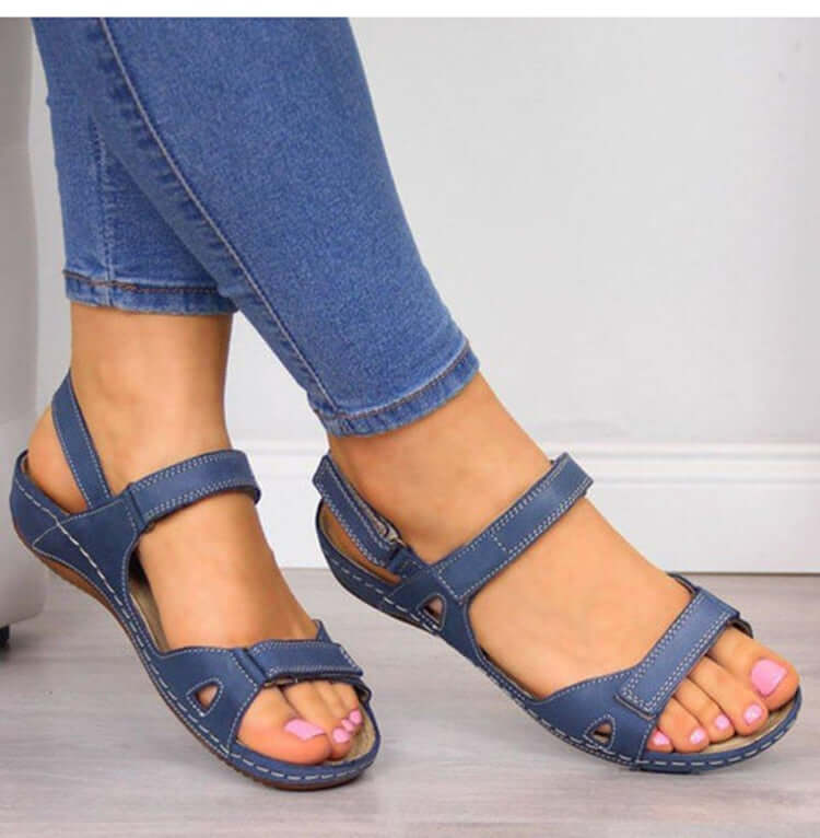 Platte Toe Velcro Casual Sandalen