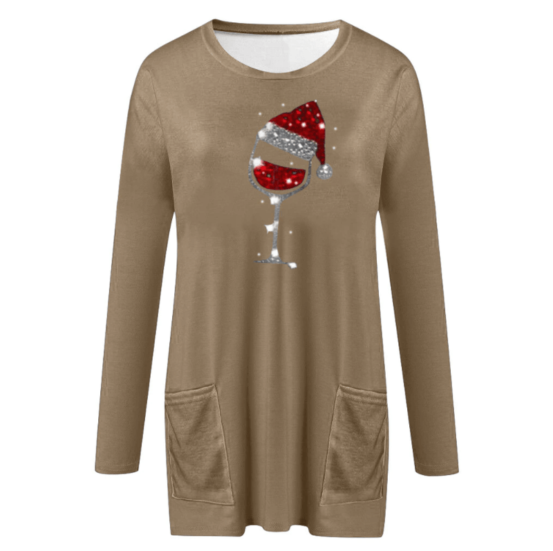 Wijn & kerstmuts Sweatshirt voor vrouwen