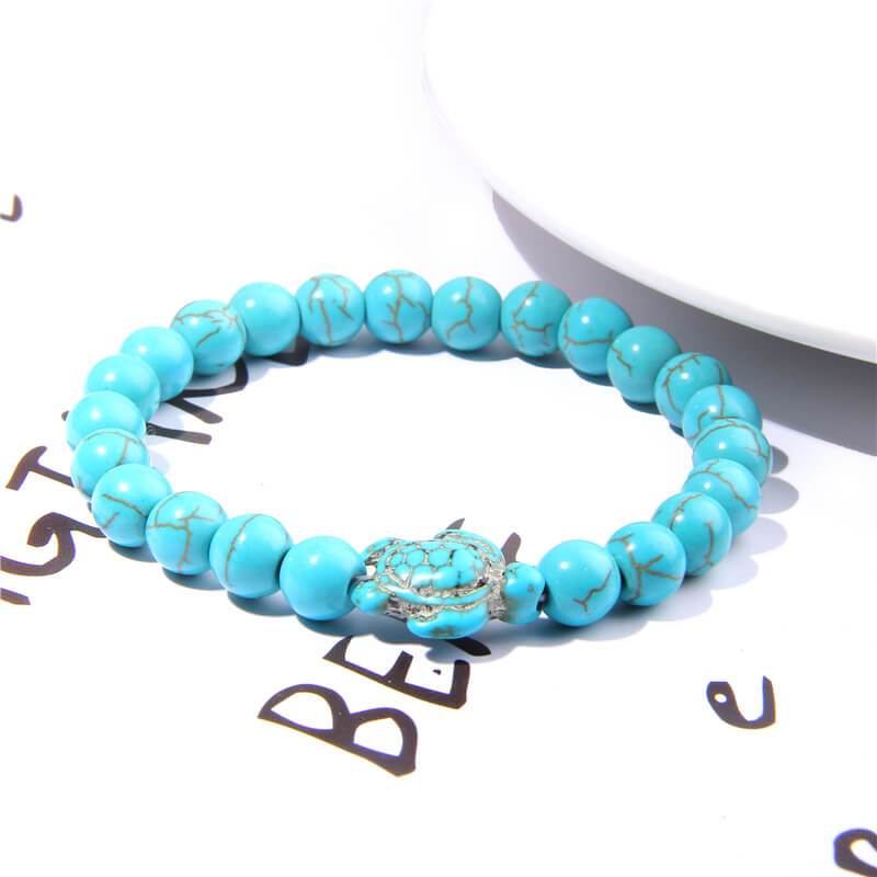 Turquoise Kralen Schildpad Armband!