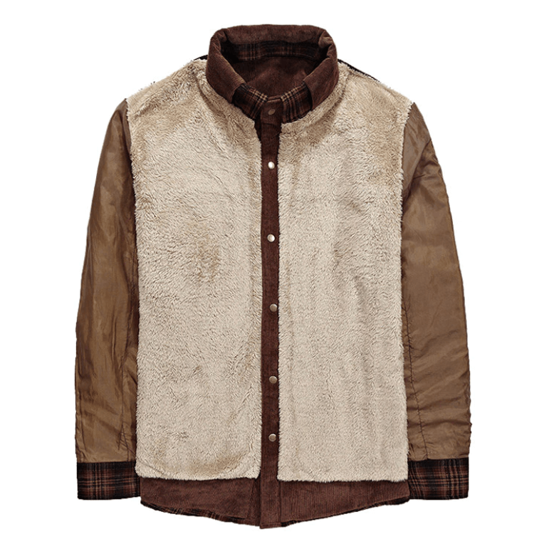 Flannel checked winter coat