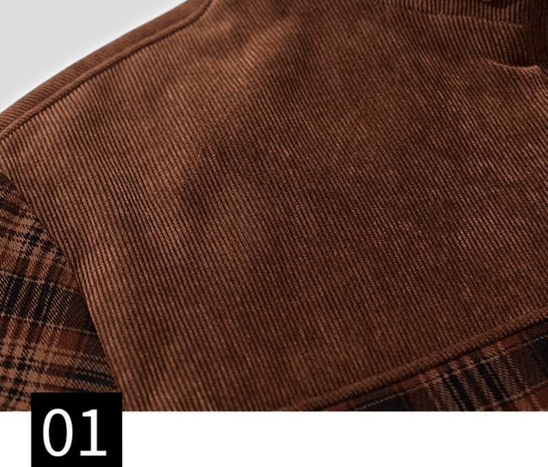 Flannel checked winter coat