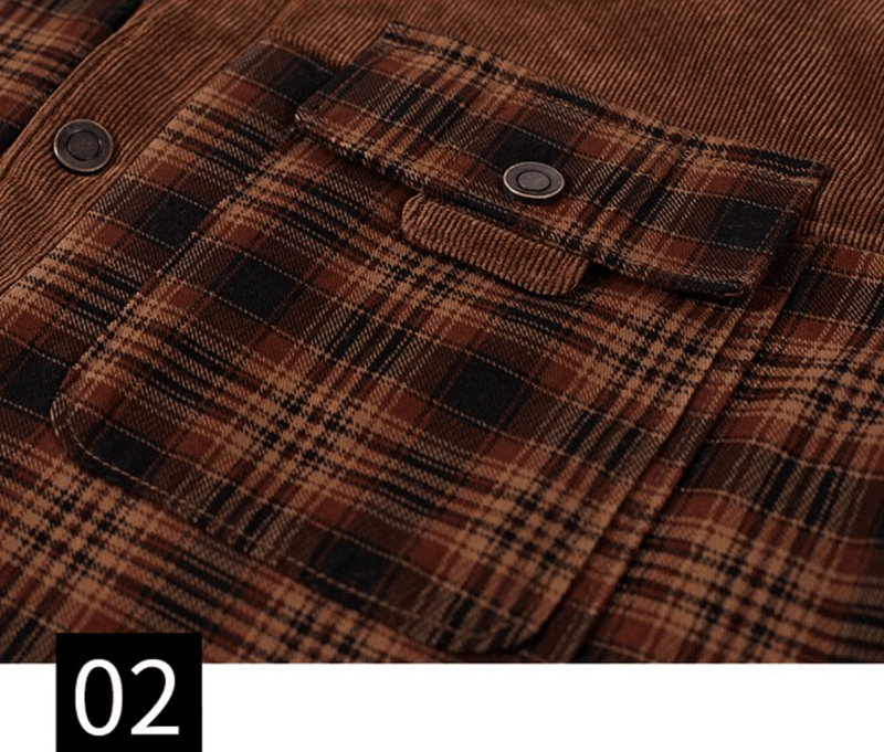 Flannel checked winter coat