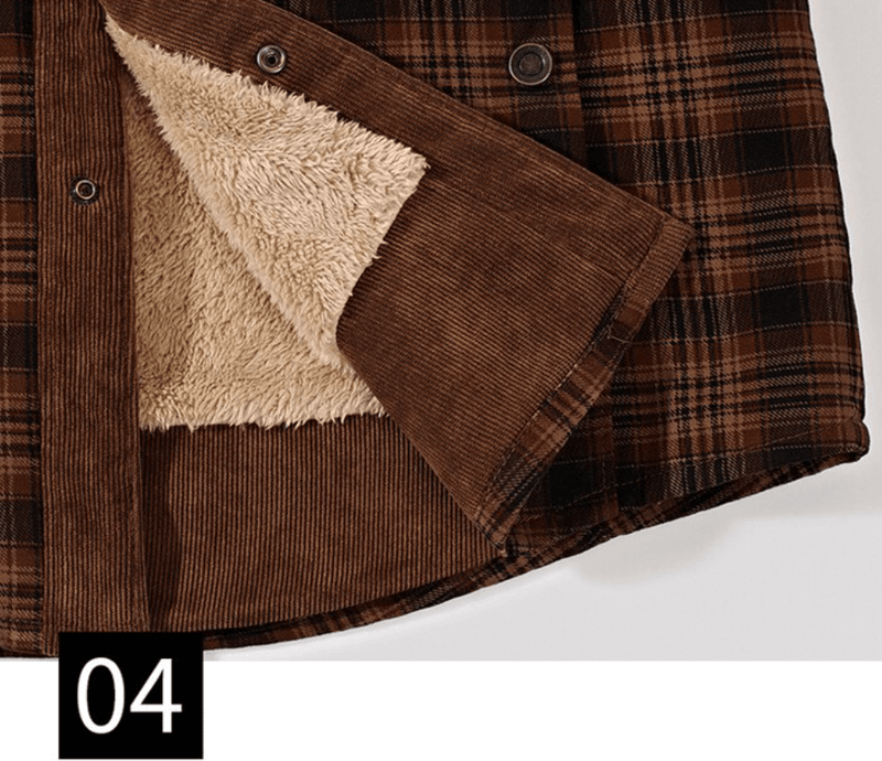 Flannel checked winter coat