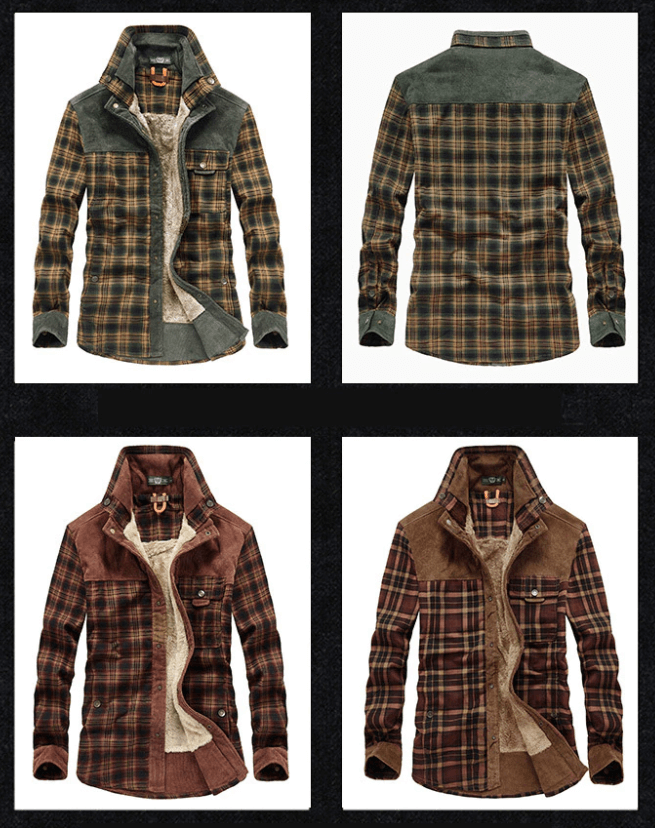 Flannel checked winter coat