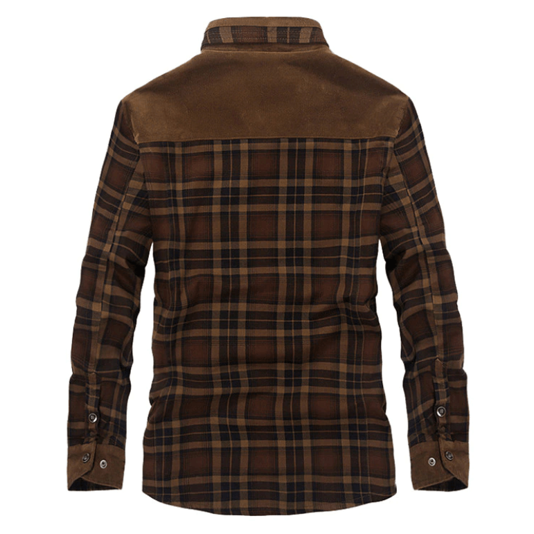 Flannel checked winter coat